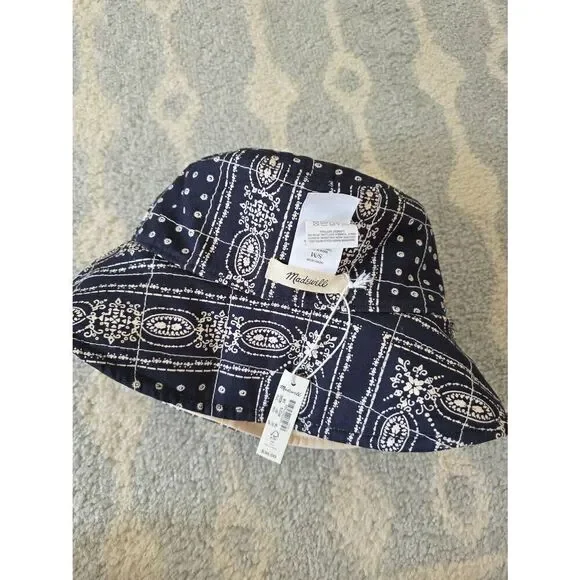 Madewell Reversible Quilted Bucket Hat NWT - Picture 3 of 10